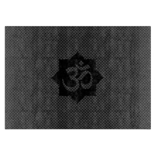 OM Symbol Lotus Spiritualität im Carbon Fibre Sty Schneidebrett