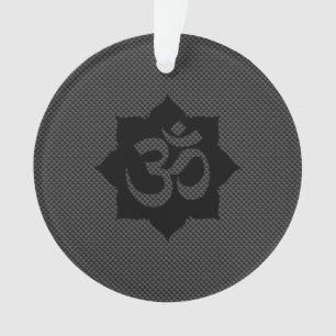 OM Symbol Lotus Spiritualität im Carbon Fibre Styl Ornament