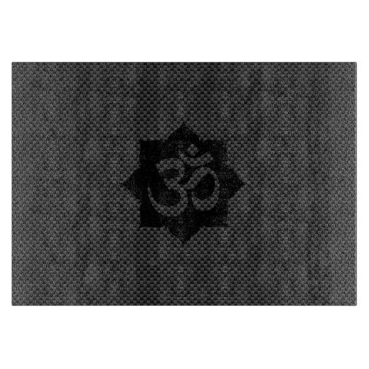 OM Symbol Lotus Spiritualität im Carbon Fibre Styl Schneidebrett (Vorderseite)