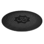 OM Symbol Lotus Spiritualität im Carbon Fibre Styl Schneidebrett (Ecke)
