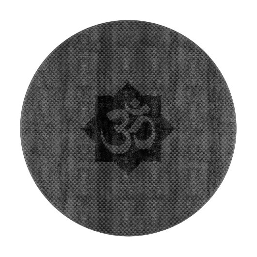 OM Symbol Lotus Spiritualität im Carbon Fibre Styl Schneidebrett (Vorderseite)