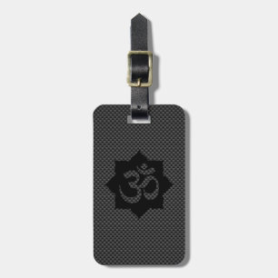 OM-Symbol Lotus Spiritualität Kohlenstofffaser Dek Gepäckanhänger
