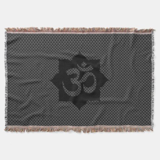 OM Symbol Lotus Spiritualität Yoga Carbon Style Decke (Vorderseite)