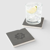 OM Symbol Lotus Spiritualität Yoga Carbon Style Steinuntersetzer (Seitenansicht)