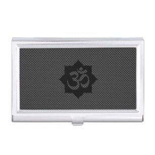 OM Symbol Lotus Spiritualität Yoga Carbon Style Visitenkarten Dose