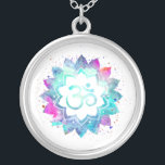 *~* OM Symbol Lotus Watercolor Mandala Om Versilberte Kette<br><div class="desc">* Energetisch verbessert - Ein OM Symbol Lotus Watercolor Mandala auf schwarzem Hintergrund.* RUND weißer Hintergrund und bunte Wasserfarbe. Silberplatt. Es kann Zen , Esoteric , New Age , Metaphysische und spirituelle Hilfe mit Meditation und Achtsamkeit sein. Hier für Sie ist ein beeindruckend schönes neues Zeitalter metaphysisch geneigt Auge zu...</div>