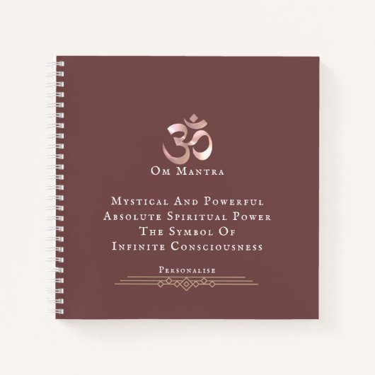 Om Symbol Meditation Spirituelles Zitat Zeitschrif Notizblock (Vorderseite)