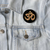 Om-Symbol mit "Amber"- oder "Topaz"-Steinen Button (Beispiel)