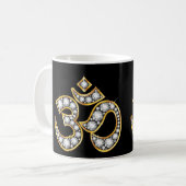 Om Symbol mit "Diamond" Stones Kaffeetasse (Vorderseite Links)
