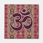 Om-Symbol mit indischem Hintergrund Magnet (Vorne)