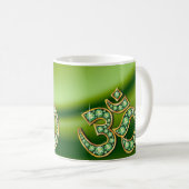 Om Symbol mit "Peridot" Stones Cup Kaffeetasse (VorderseiteRechts)