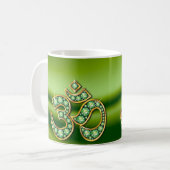 Om Symbol mit "Peridot" Stones Cup Kaffeetasse (Vorderseite Links)