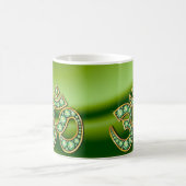 Om Symbol mit "Peridot" Stones Cup Kaffeetasse (Mittel)