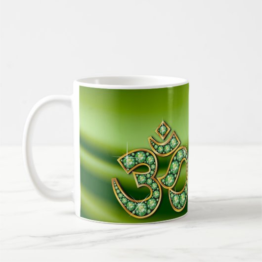 Om Symbol mit "Peridot" Stones Cup Kaffeetasse (Links)