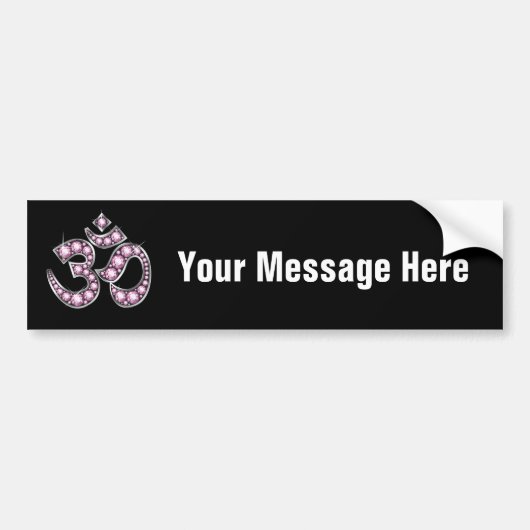 Om-Symbol mit "Rose Quartz"-Steinen Autoaufkleber (Vorne)