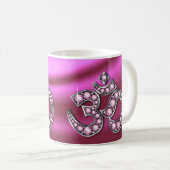 Om-Symbol mit "Rose Quartz" Stones Cup Kaffeetasse (VorderseiteRechts)