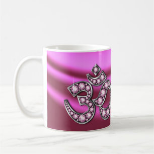 Om-Symbol mit "Rose Quartz" Stones Cup Kaffeetasse