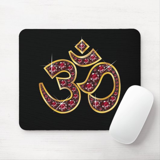 Om Symbol mit "Ruby Stones" Mousepad (Mit Mouse)