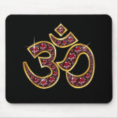 Om Symbol mit "Ruby Stones" Mousepad (Vorne)