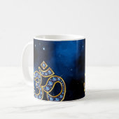 Om-Symbol mit "Sapphire"-Steinen Kaffeetasse (Vorderseite Links)