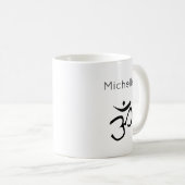 Om-Symbol Monogramm Yoga-Mediation Kaffeetasse (VorderseiteRechts)