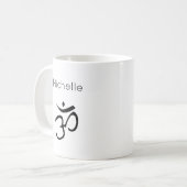 Om-Symbol Monogramm Yoga-Mediation Kaffeetasse (Vorderseite Links)