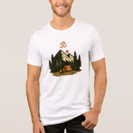 "Om" Symbol Mountain Camping Scene Tri-Blend Shirt