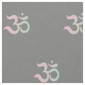 Om Symbol Muster Sanskrit pastellrot grün grau Stoff (Nahaufnahme)
