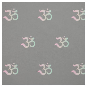 Om Symbol Muster Sanskrit pastellrot grün grau Stoff