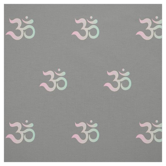 Om Symbol Muster Sanskrit pastellrot grün grau Stoff (Muster)