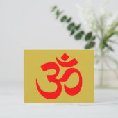 Om Symbol Mystical Sound in Hindubuddhismus Rosa Postkarte (Stehend Vorderseite)