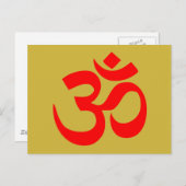 Om Symbol Mystical Sound in Hindubuddhismus Rosa Postkarte (Vorne/Hinten)