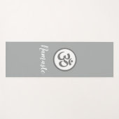 OM-Symbol Namaste Grau Yogamatte (Vorderseite (Horizontal))