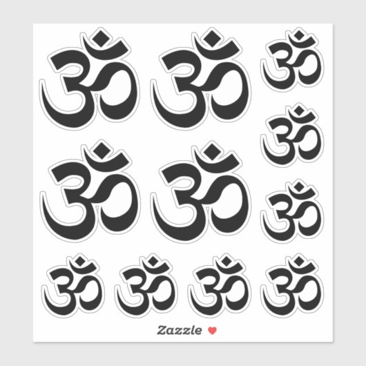 Om Symbol Ohm Yoga Spiritueller Buddhismus Aufkleber (Blatt)