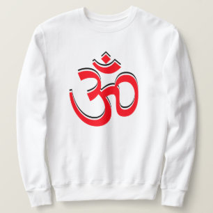 Om Symbol Om Signing Logo Rot Schwarz Sweatshirt
