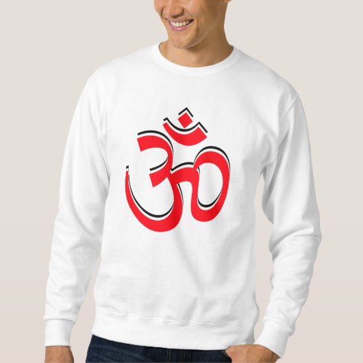 Om Symbol Om Signing Logo Rot Schwarz Sweatshirt (Vorderseite)