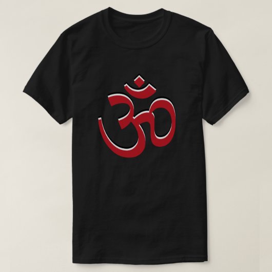 Om Symbol Om Signing Logo Rot Schwarz T-Shirt (Design vorne)