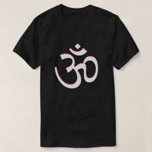 Om Symbol Om Signing Logo Rot Schwarz T-Shirt