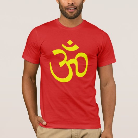 Om-Symbol OM unterzeichnen Logo-helles Gelb T-Shirt (Vorderseite)