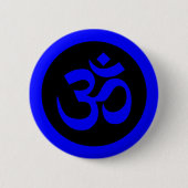 Om Symbol on Blue and Black Badge Button (Vorderseite)