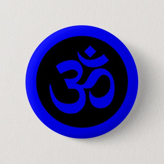 Om Symbol on Blue and Black Badge Button (Vorderseite)