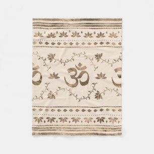 OM-Symbol-Ornament - Pastellgold Fleecedecke
