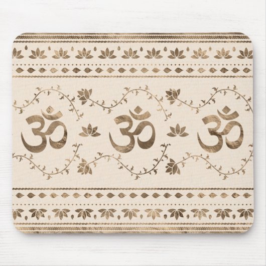 OM-Symbol-Ornament - Pastellgold Mousepad (Vorne)