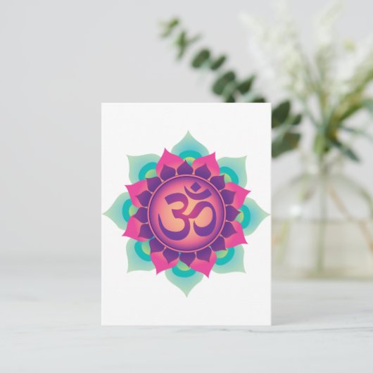 Om Symbol Postkarte (Stehend Vorderseite)