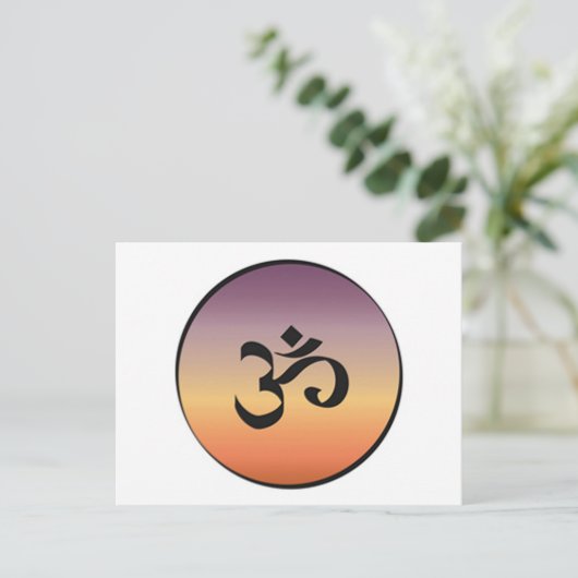 Om Symbol Postkarte (Stehend Vorderseite)