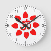 Om-Symbol Runde Wanduhr (Vorderseite)