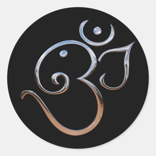 Om Symbol Runder Aufkleber (Vorderseite)