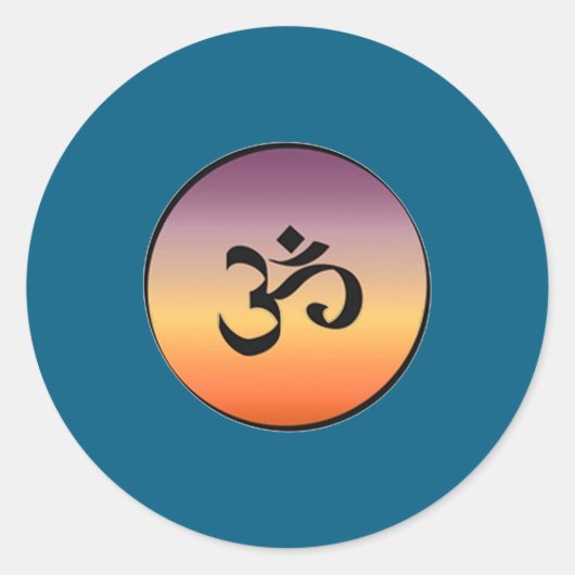 Om Symbol  Runder Aufkleber (Vorderseite)