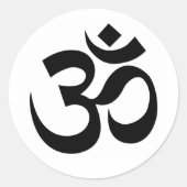 Om Symbol Runder Aufkleber (Vorderseite)