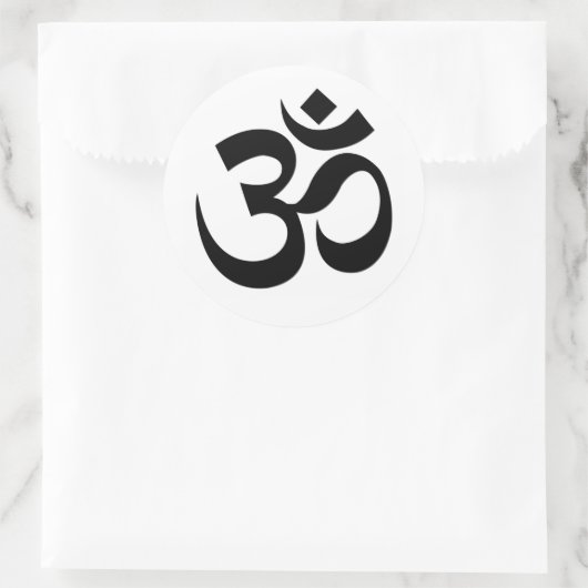 Om Symbol Runder Aufkleber (Tasche)